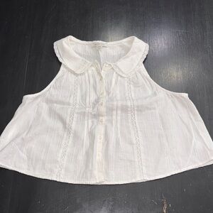 american eagle white collared tank top button up. size small. like new.